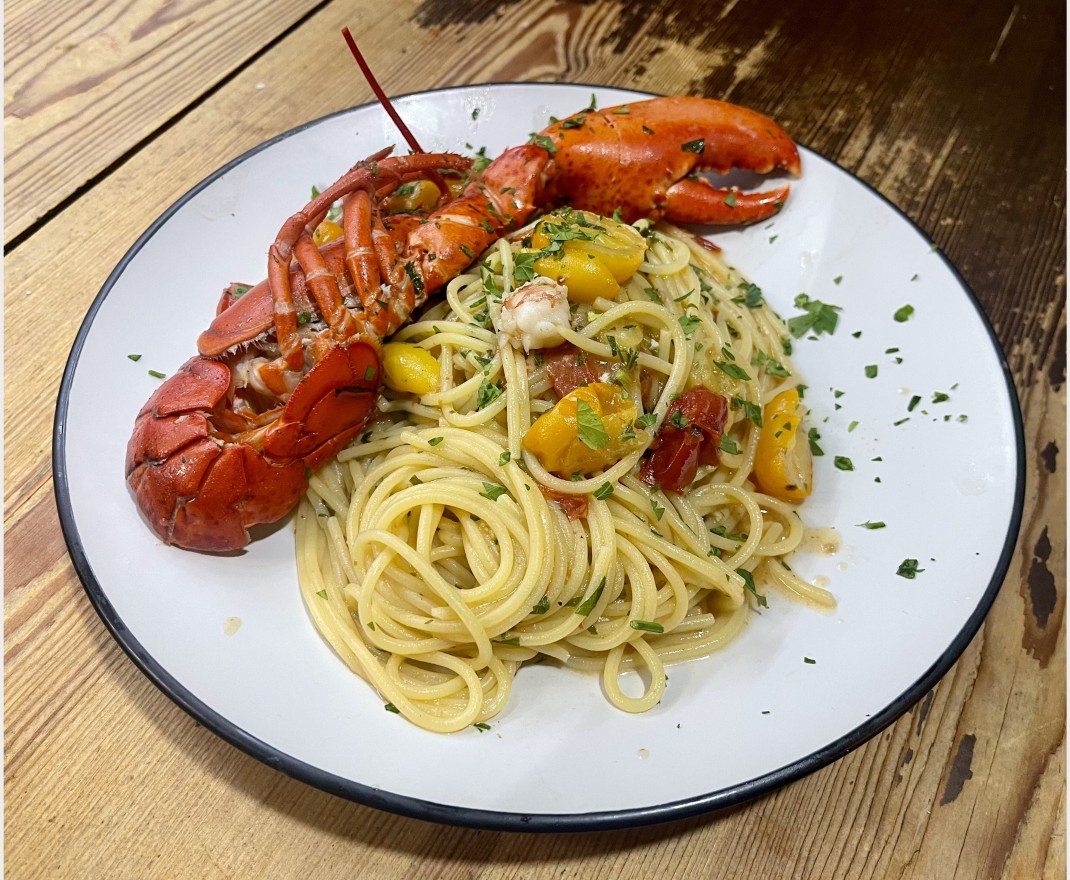 <h6 class='prettyPhoto-title'>Quadratische Spaghetti mit Hummer </h6>