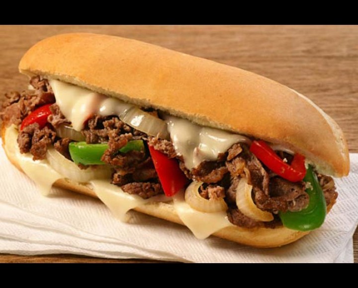 <h6 class='prettyPhoto-title'>Philly Cheese Steak Sandwich with Fries</h6>