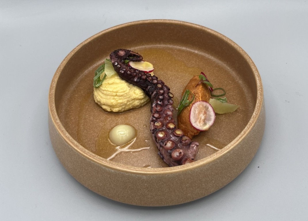 <h3 class='prettyPhoto-title'>Poulpe, Soubressade et Houmous Cumin et Citron.</h3>