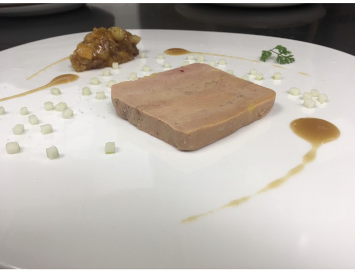 <h3 class='prettyPhoto-title'>Half cooked marbled duck foie gras</h3><br/>Half cooked marbled duck foie gras, autumn fruit chutney, homemade mini brioche and fleur de sel