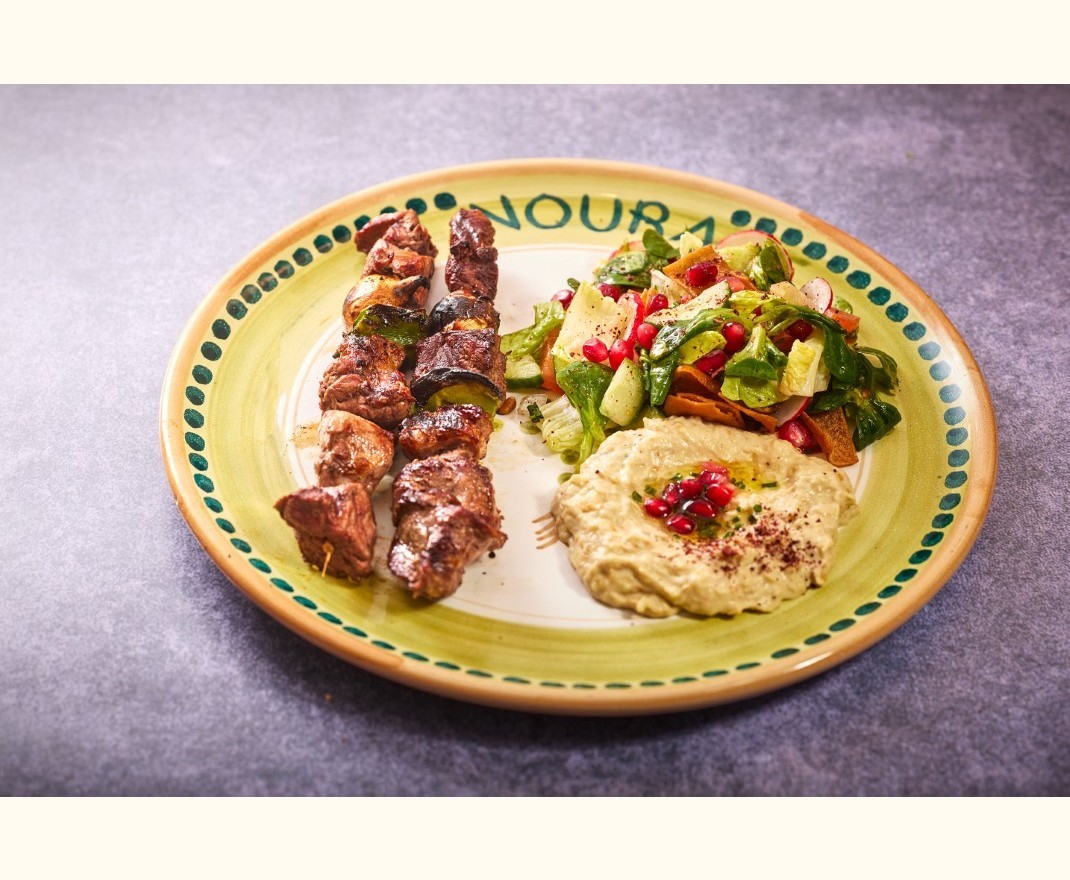 <h6 class='prettyPhoto-title'>LAMB & FATTOUCHE / MOUTABAL SKEWERS DUO</h6>