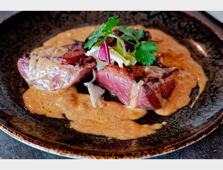 <h6 class='prettyPhoto-title'>Grilled South West Duck Breast with Honey and Mustard </h6>